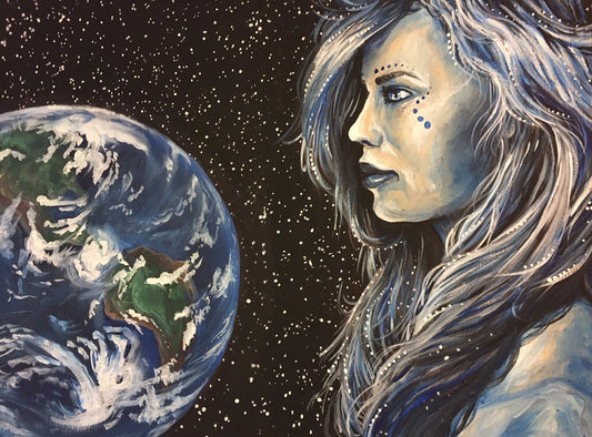 Earth and Moon Giclee Print